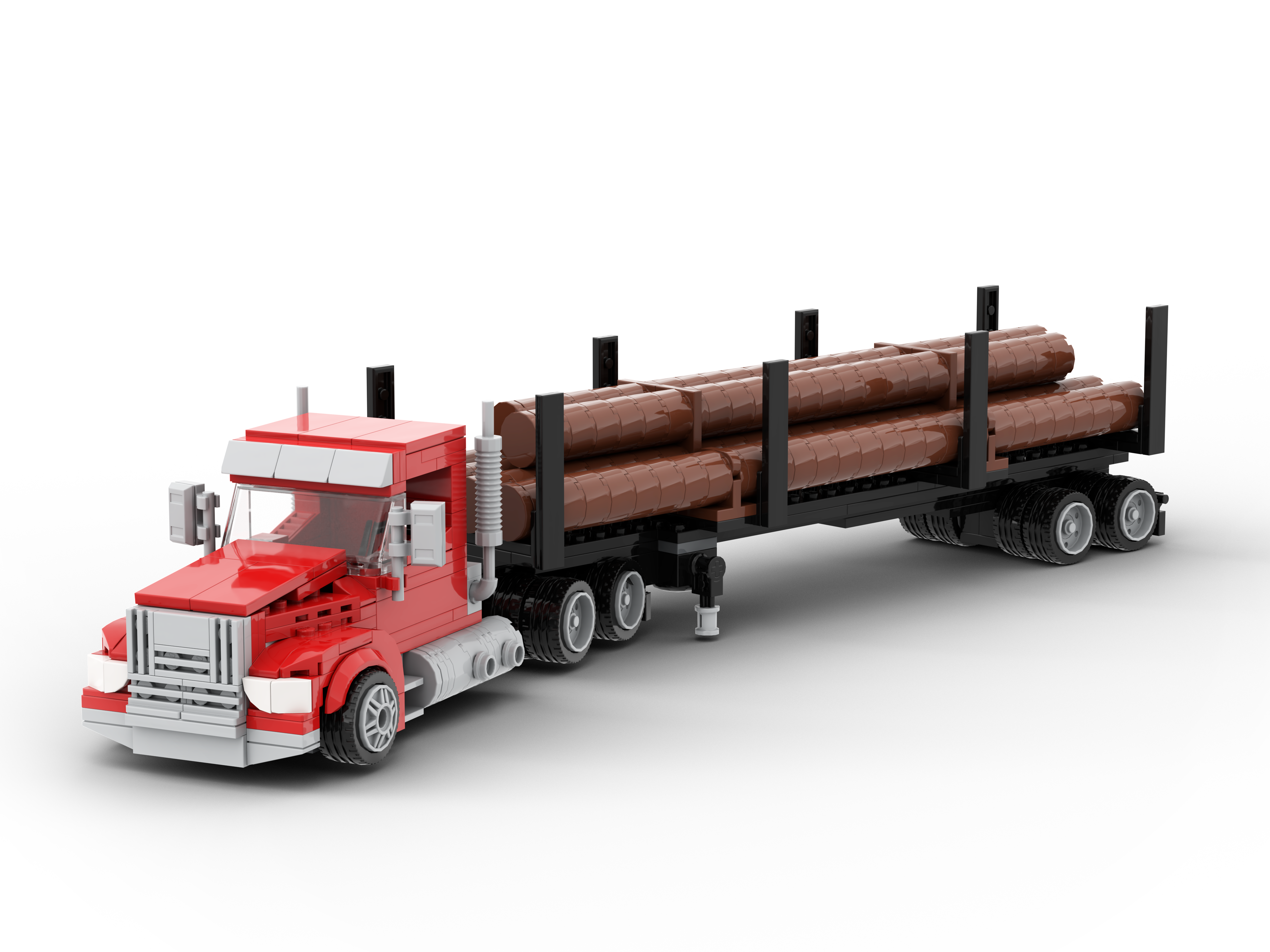 Logging Truck with Trailer Model