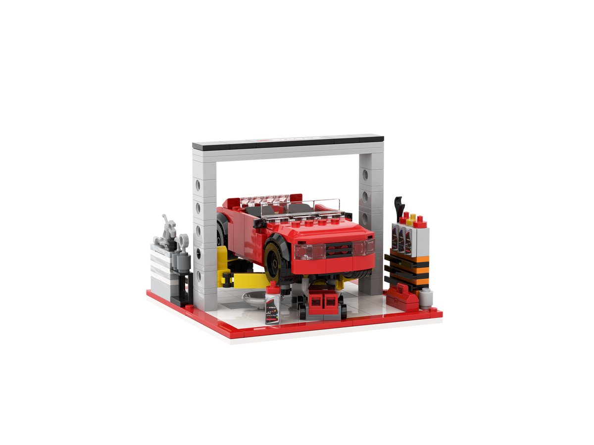 Kit de bloques de construcción de taller de coches