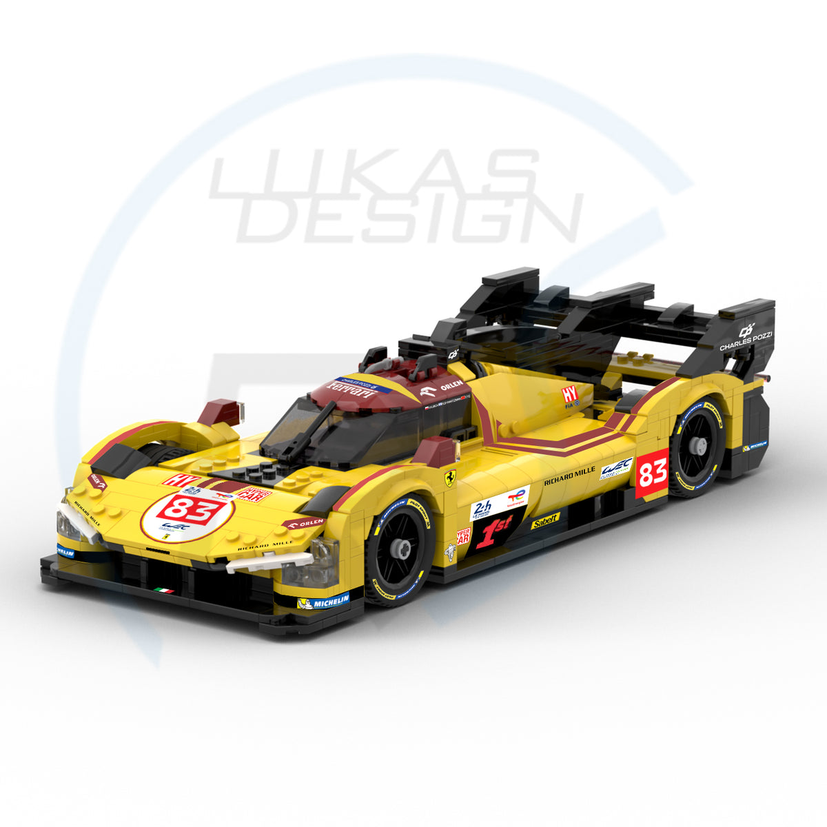 Ferrari Hypercar 499P AF Corse n.º 83 a escala 1:15 (ganador Le Mans 2025)