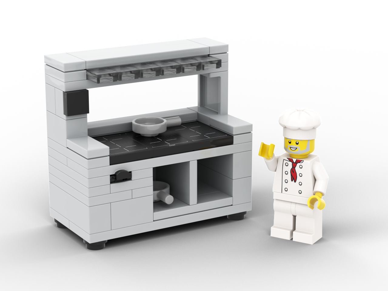 Minifigure Scale Kitchen Stove Model