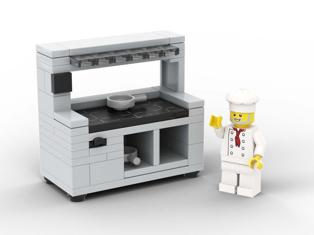 Küchenherdmodell im Minifigurenmaßstab