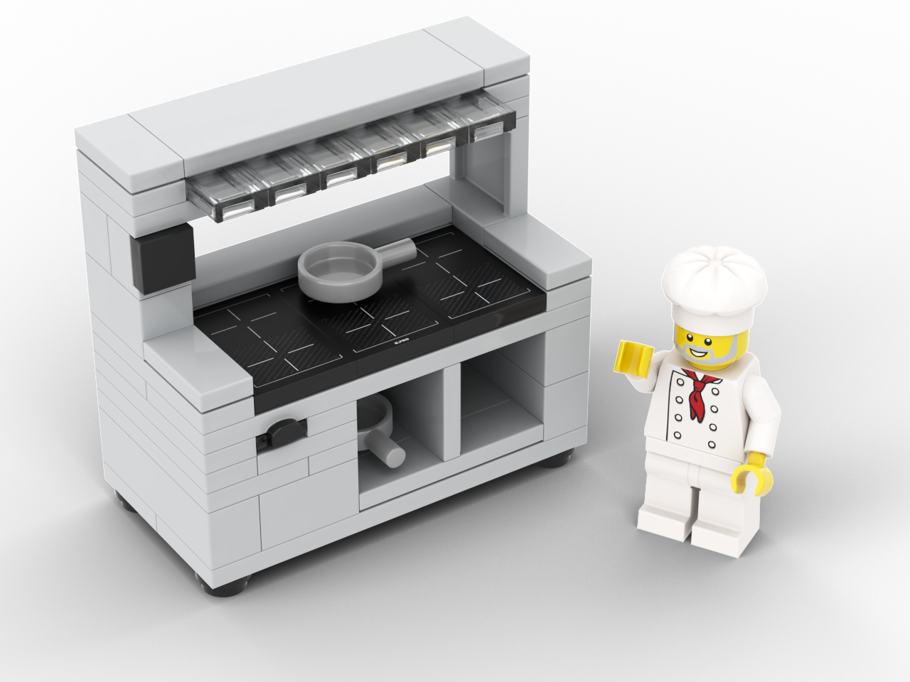 Minifigure Scale Kitchen Stove Model