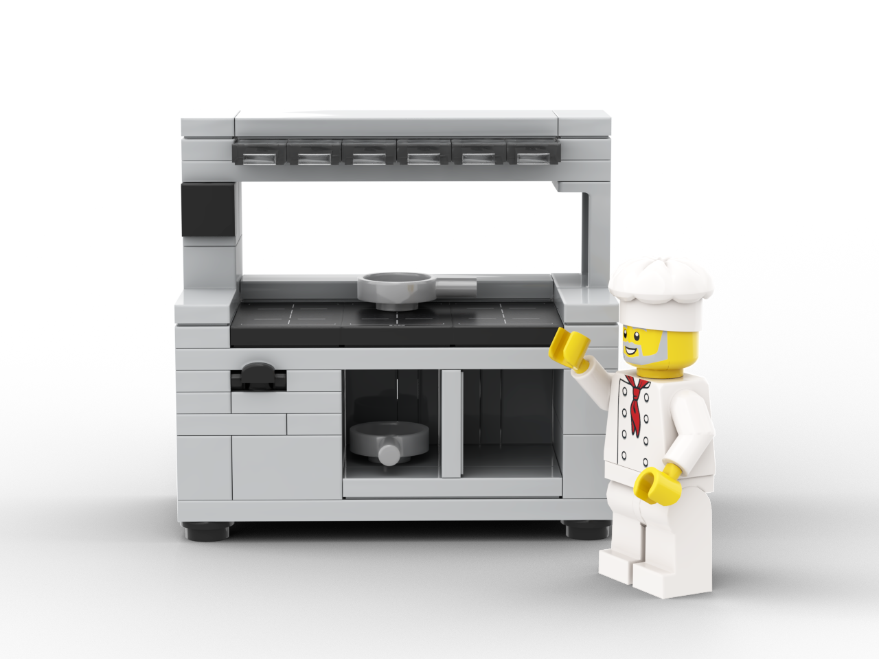 Minifigure Scale Kitchen Stove Model