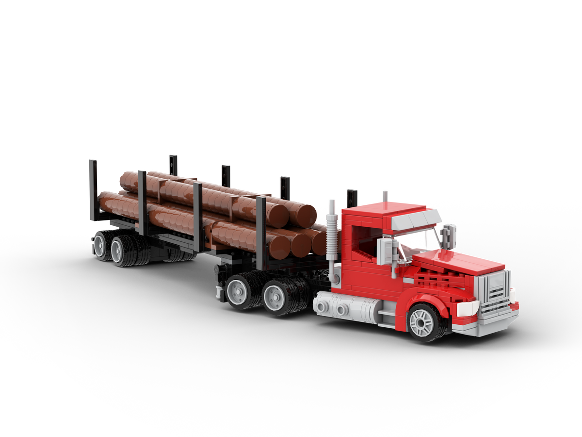 Logging Truck with Trailer Model
