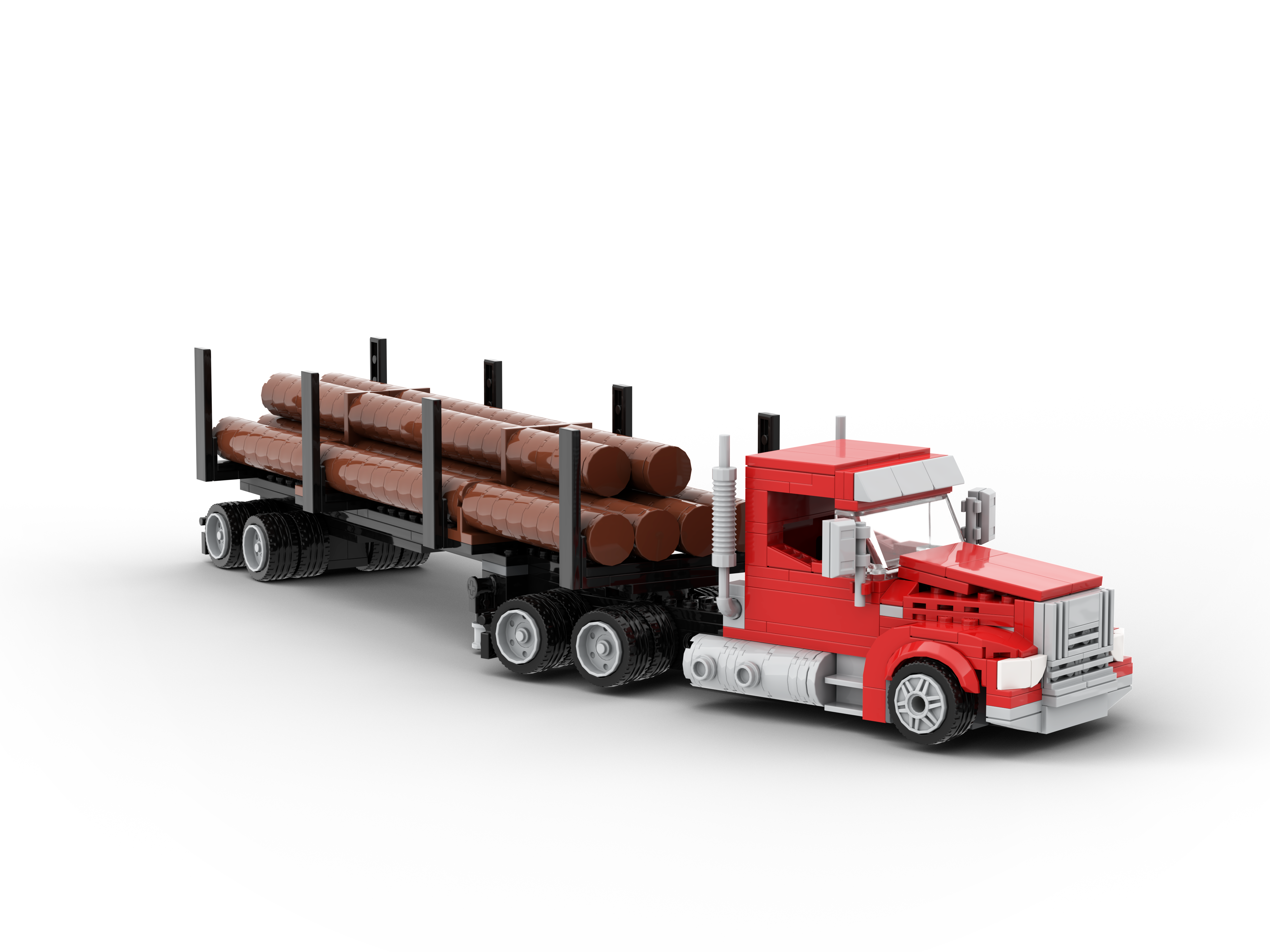 Logging Truck with Trailer Model