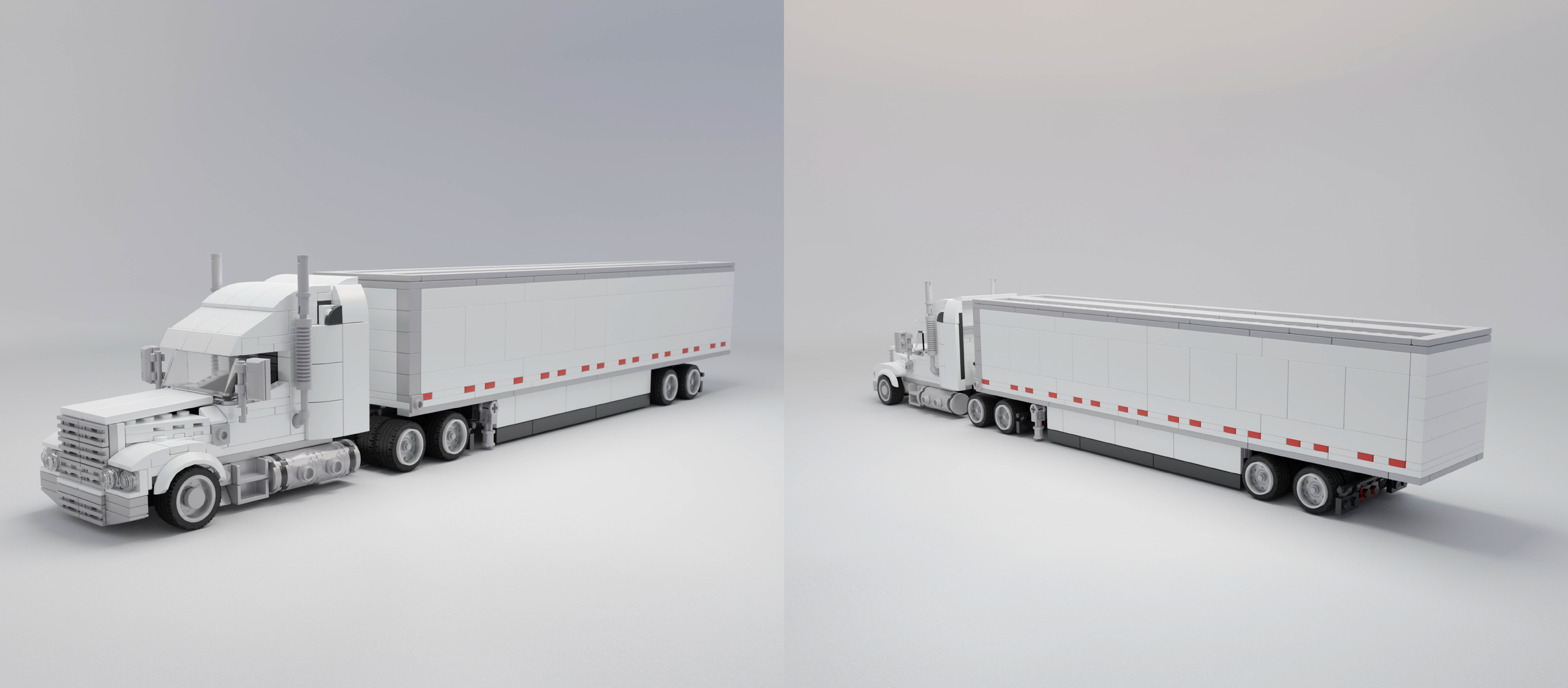 Conventional Sleeper Cab Semi-Truck Model