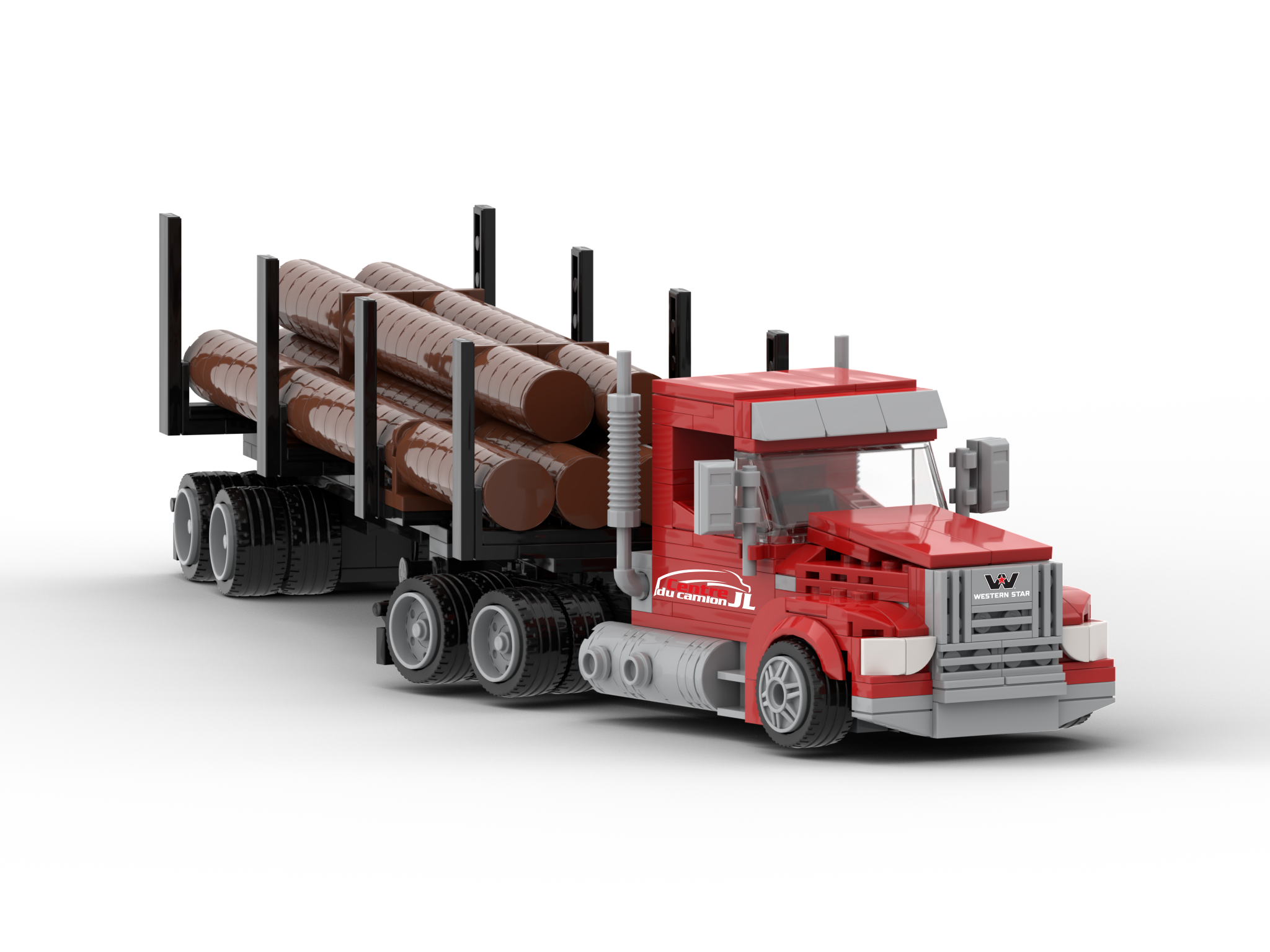 Logging Truck with Trailer Model