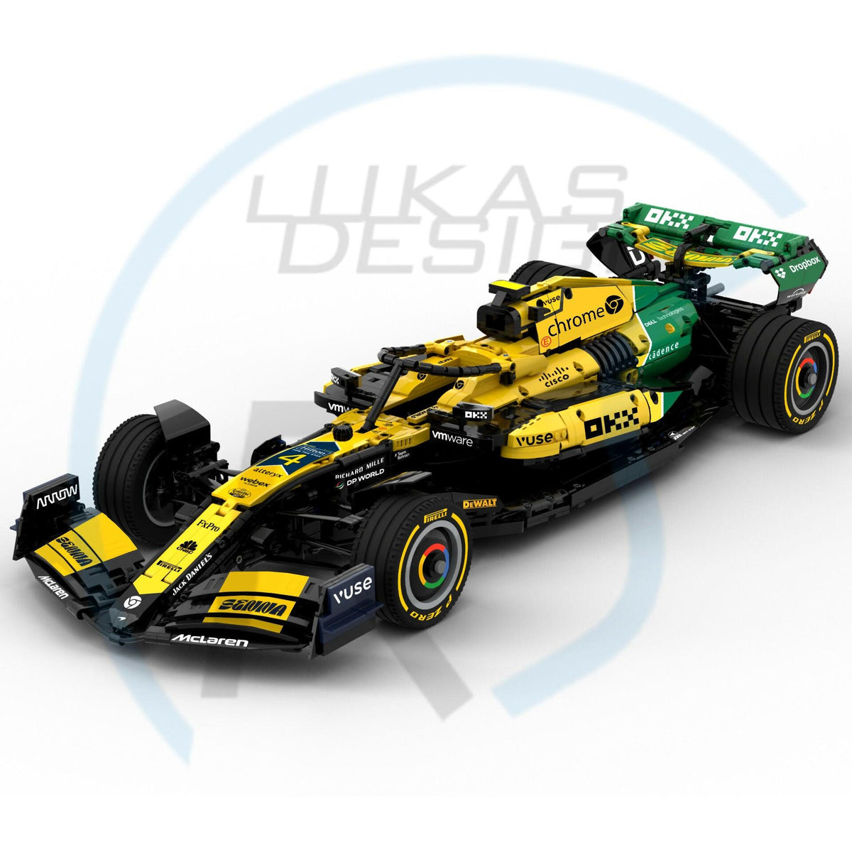 McLaren F1 MCL38 Monaco 2024 Lackierung Maßstab 1:8 - BuildaMOC