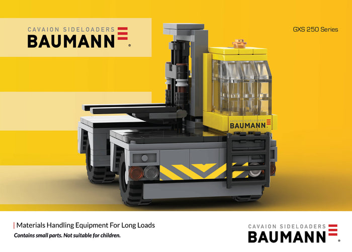 Baumann GXS 250 sideloader custom brick kit with printed box art