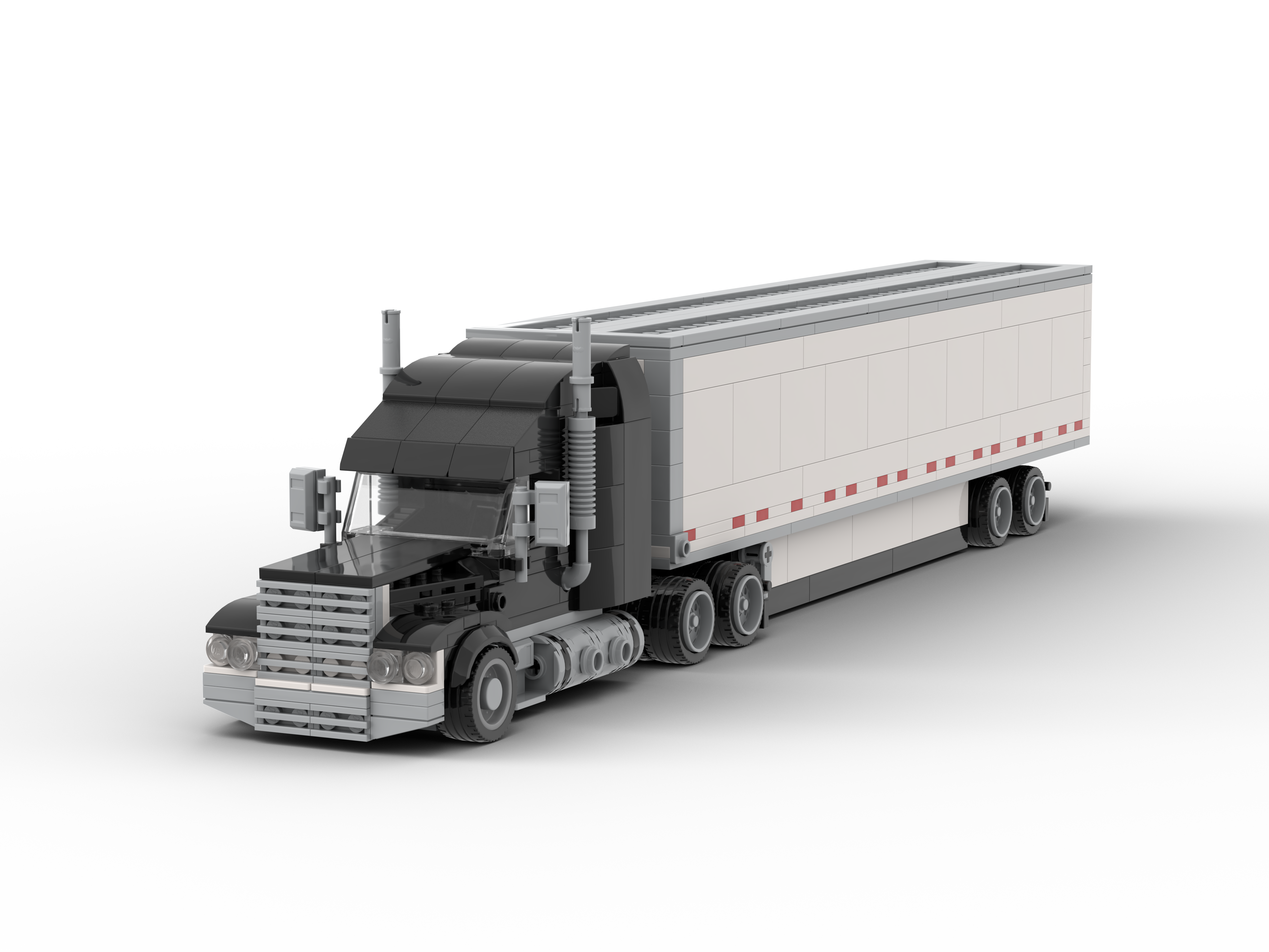 Conventional Sleeper Cab Semi-Truck Model
