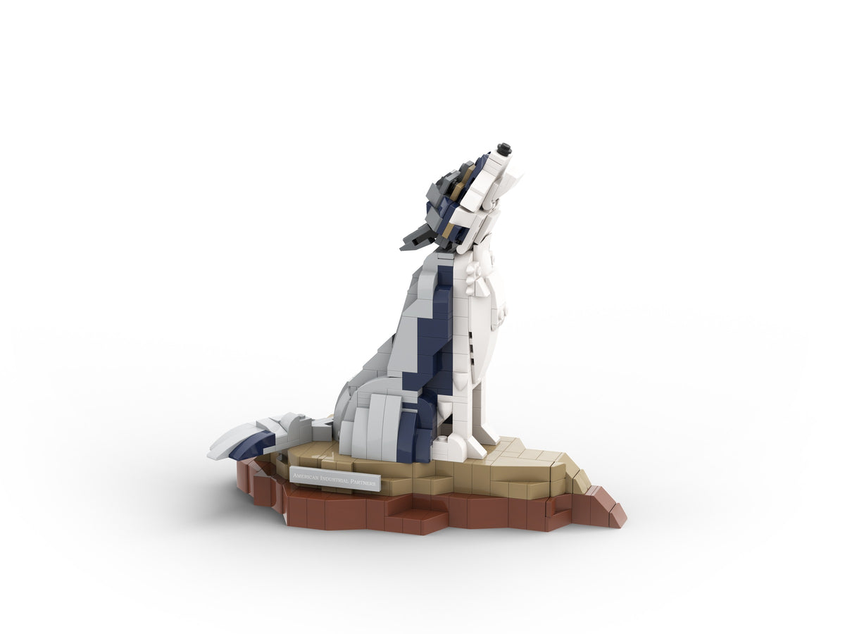 Wolf, view of the custom brick model