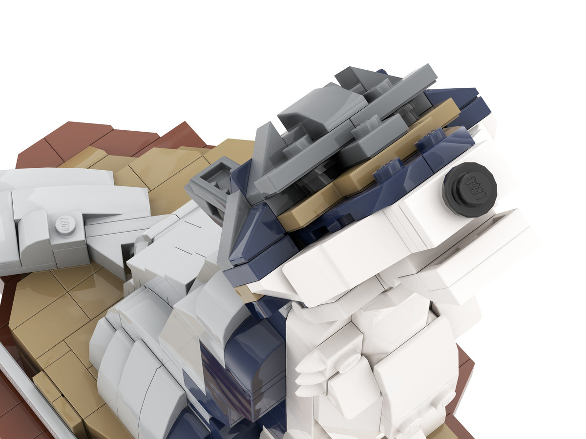 Wolf, view of the custom brick model