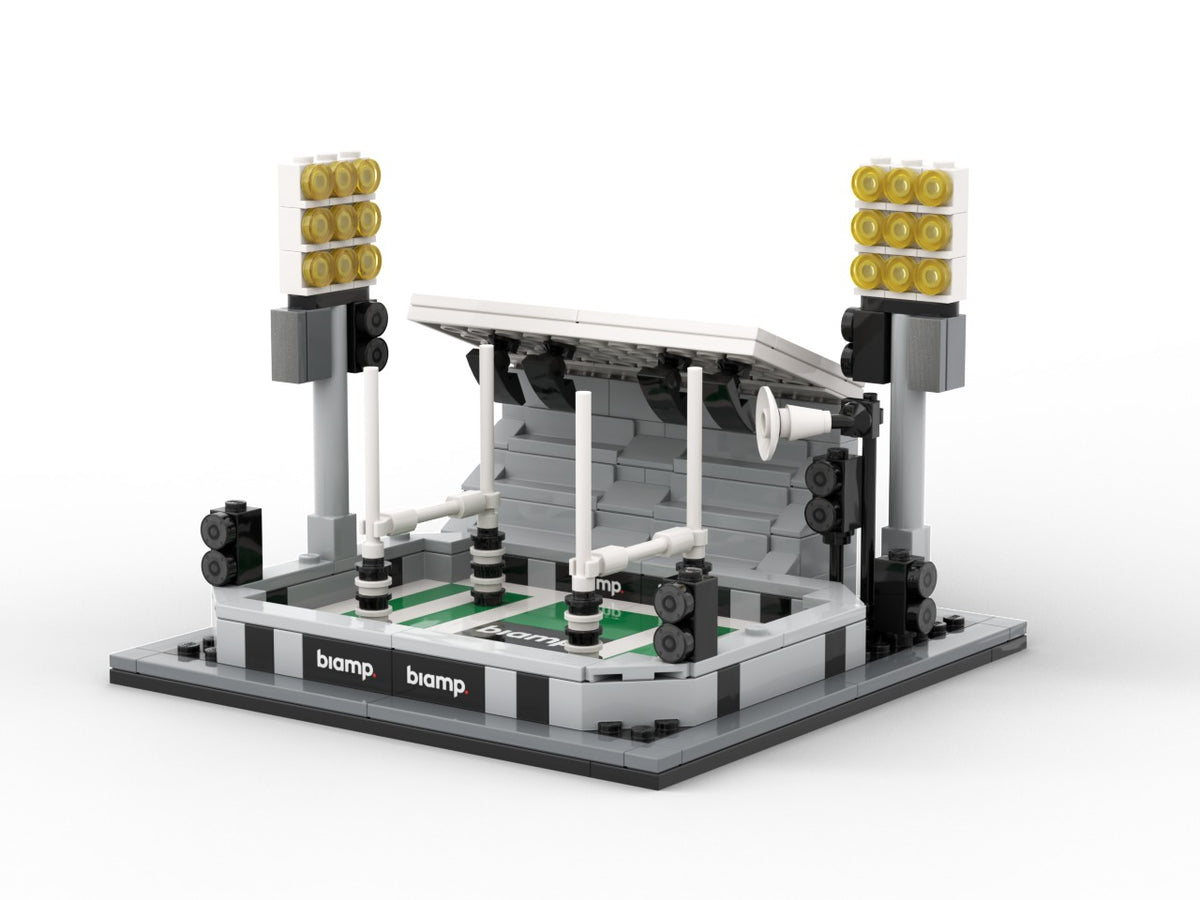 Stadium, view of the custom brick model