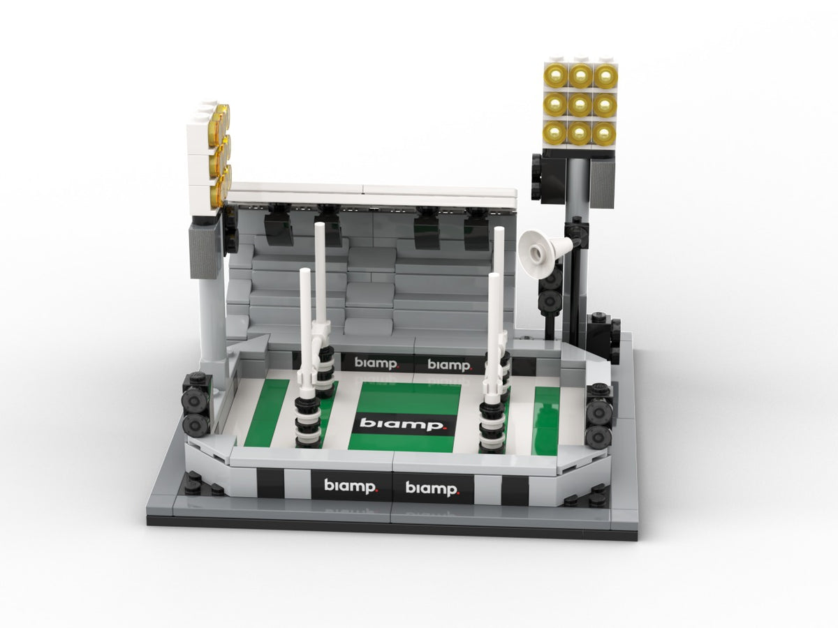 Stadium, view of the custom brick model
