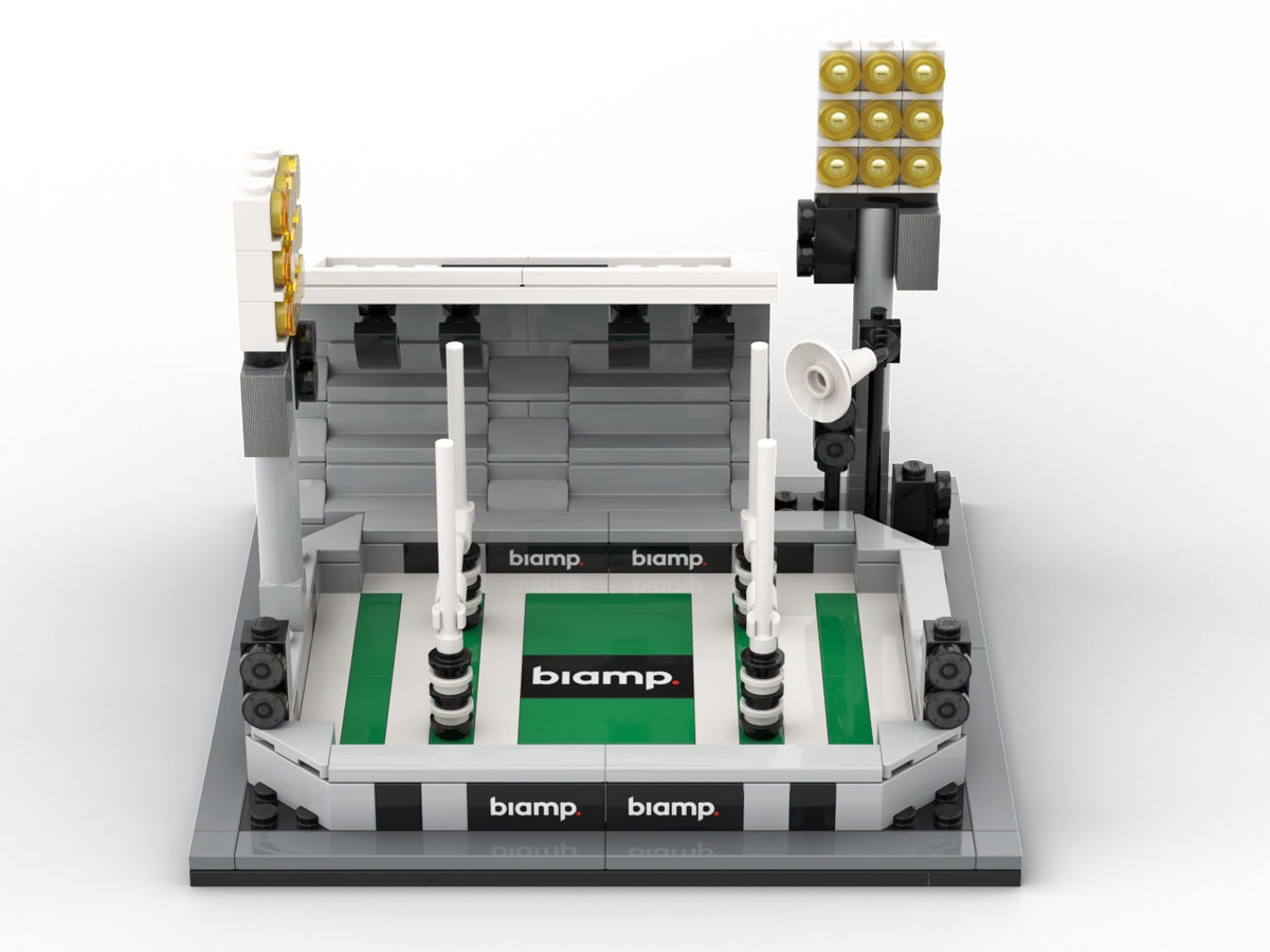 Stadium, view of the custom brick model