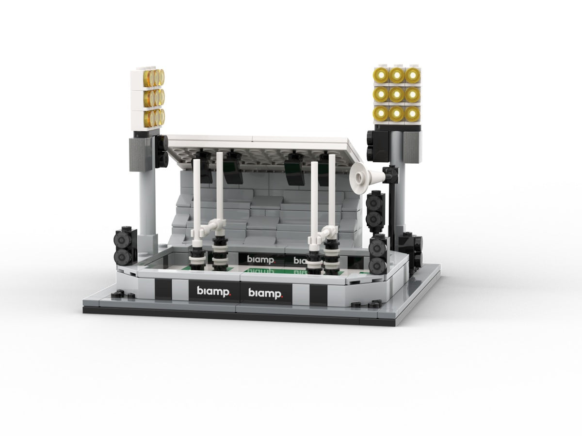 Stadium, view of the custom brick model