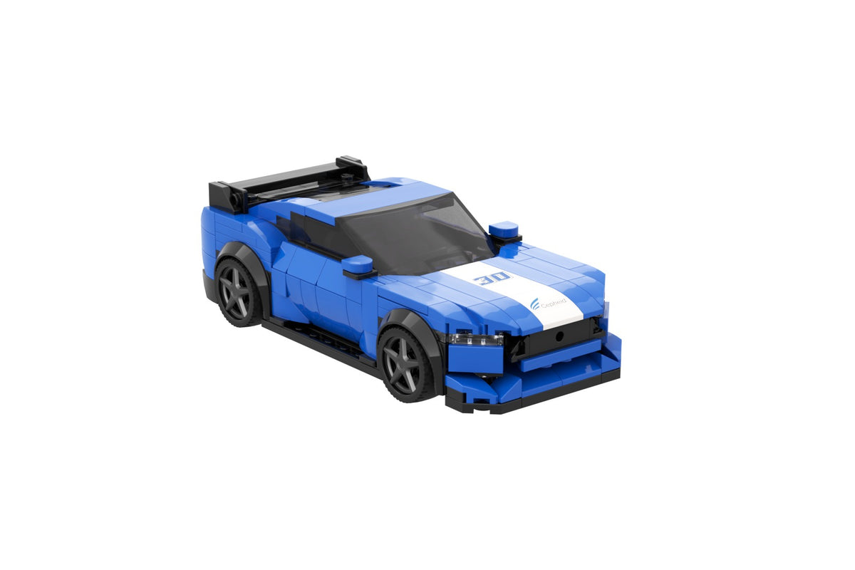 Sportcar, view of the custom brick model