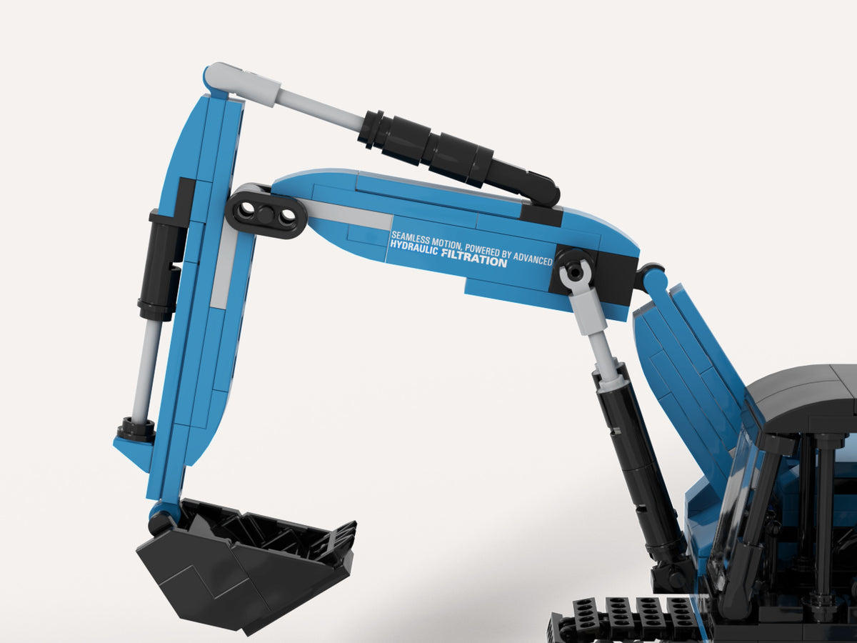 Donaldson Excavator Building Kit, close-up render of the boom and bucket