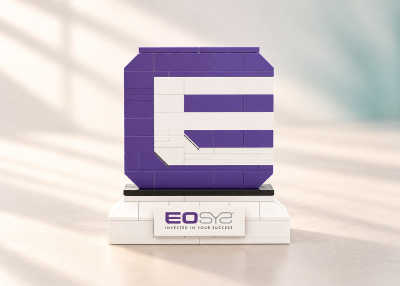 EOSYS Logo Trophy Kit - custom brick model, studio presentation