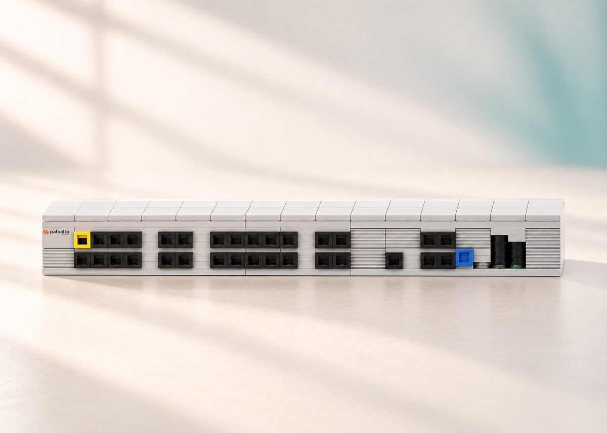 Palo Alto Networks PA-3420 Kit, studio presentation of the custom brick models