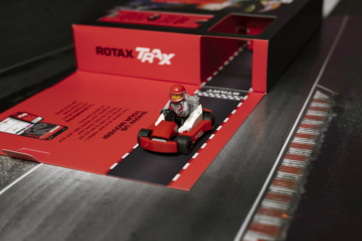 Rotax TRAX Kart Kit, kart on the presentation pack track