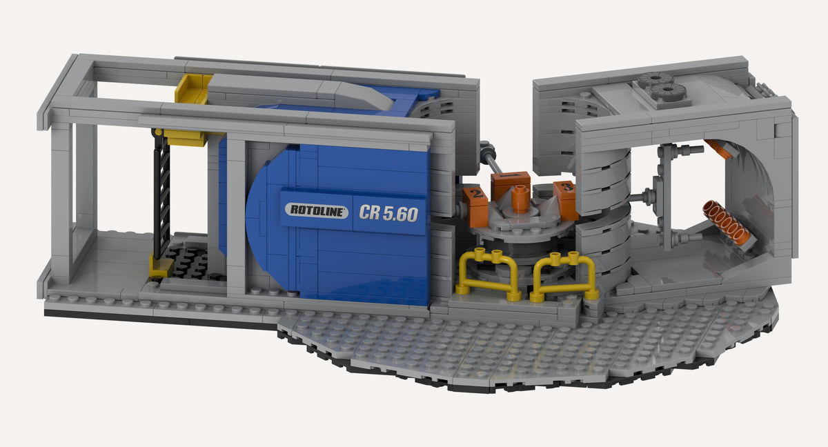 Rotoline CR5.60 Building Kit, elevated render of the complete machine