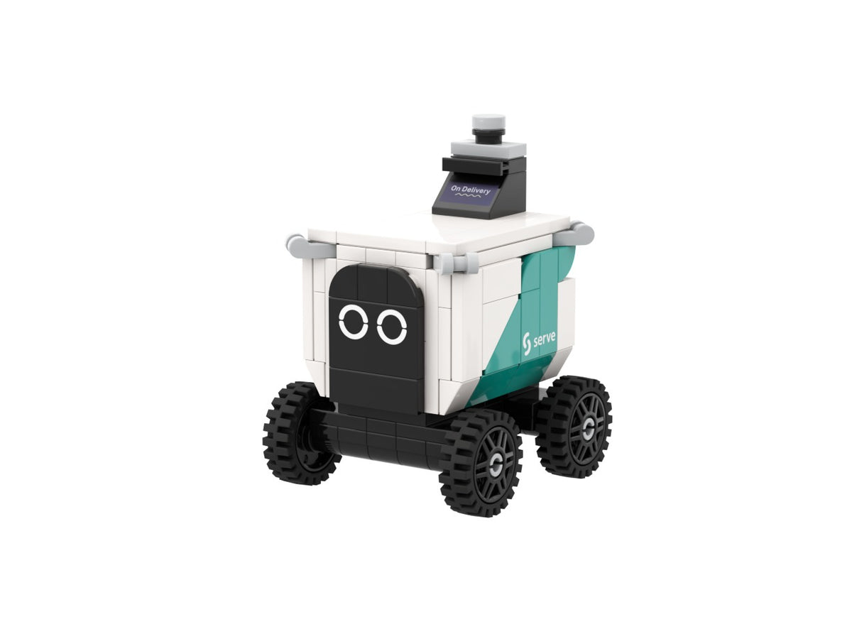 Robot de reparto, view of the custom brick model