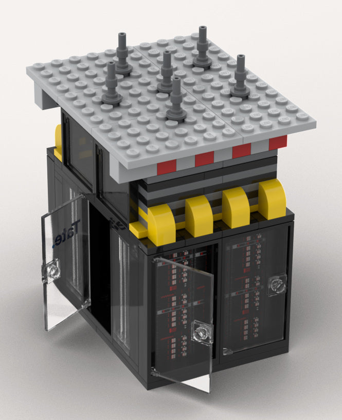 Tate PowerStack Mini Building Kit, elevated render with an open door