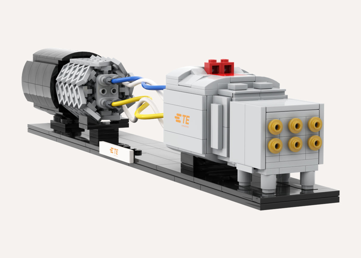 TE Connectivity Data Connectivity Building Kit, render of the cable and connector on the display base
