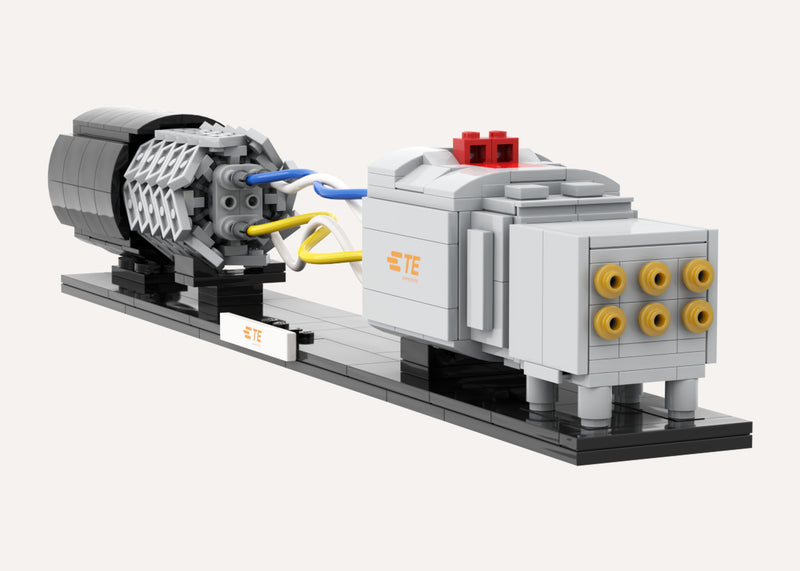 TE Connectivity Data Connectivity Building Kit, render of the cable and connector on the display base