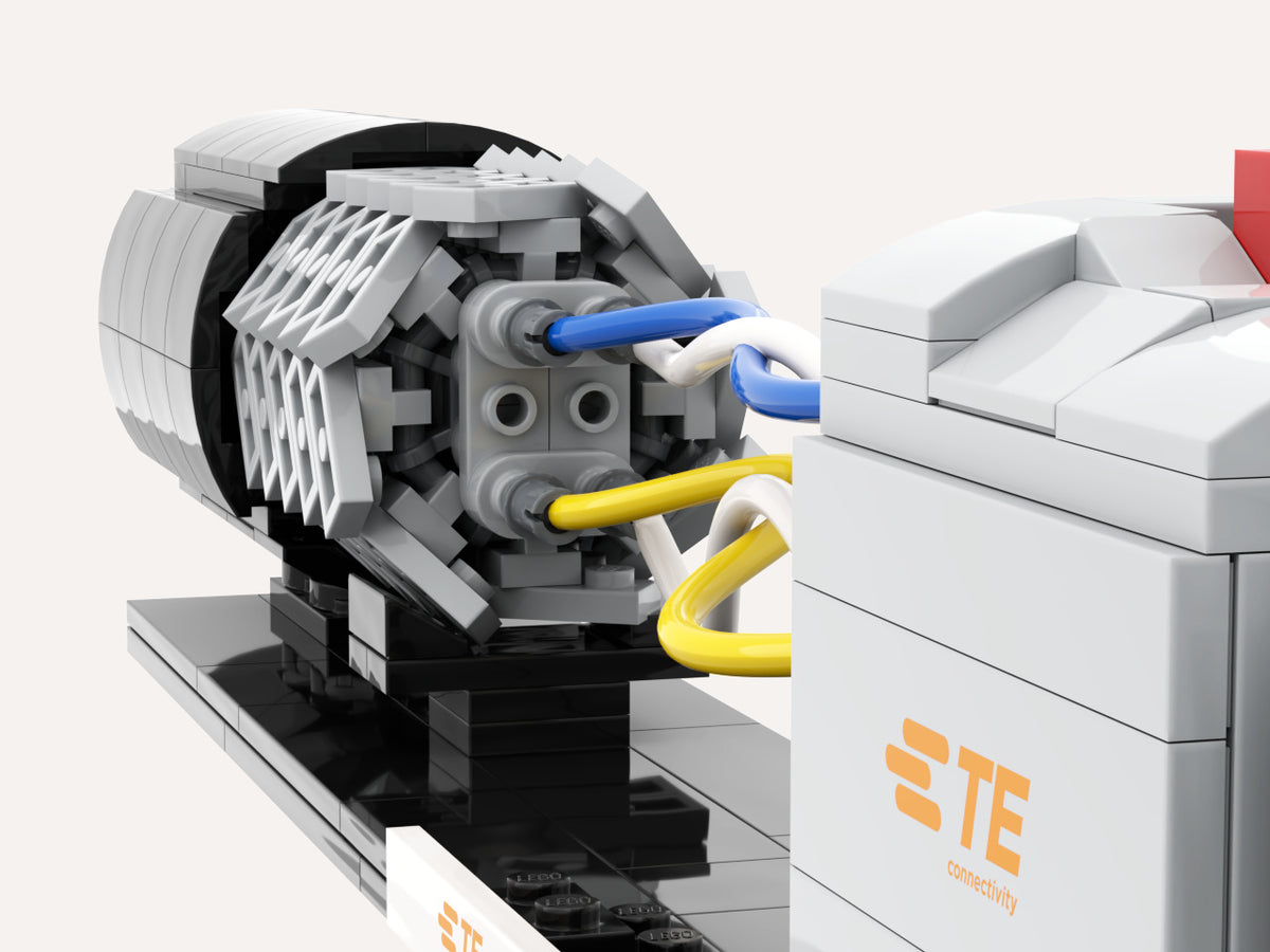 TE Connectivity Data Connectivity Building Kit, close-up render of the cable shielding and conductors