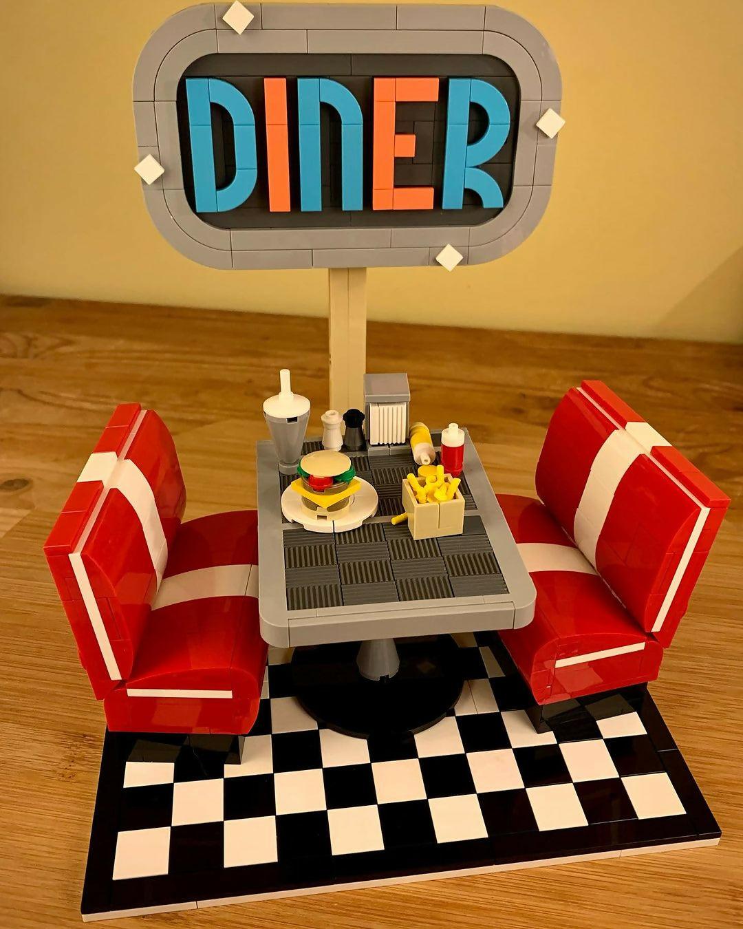 Retro Diner, by Zachary Steinman - BuildaMOC