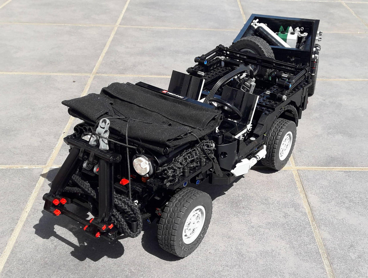 Jeep Willys (Militärversion) mit Anhänger - BuildaMOC