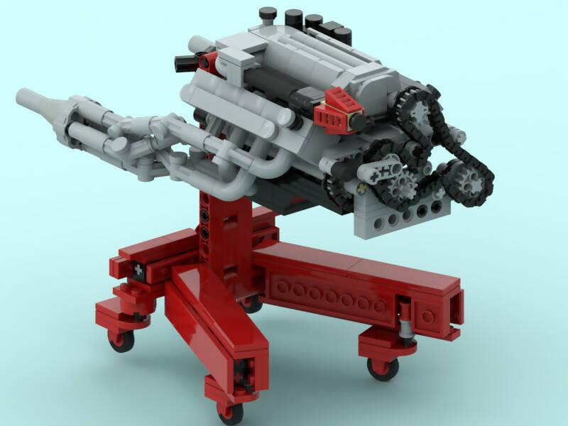 Terminator engine with stand for display - BuildaMOC