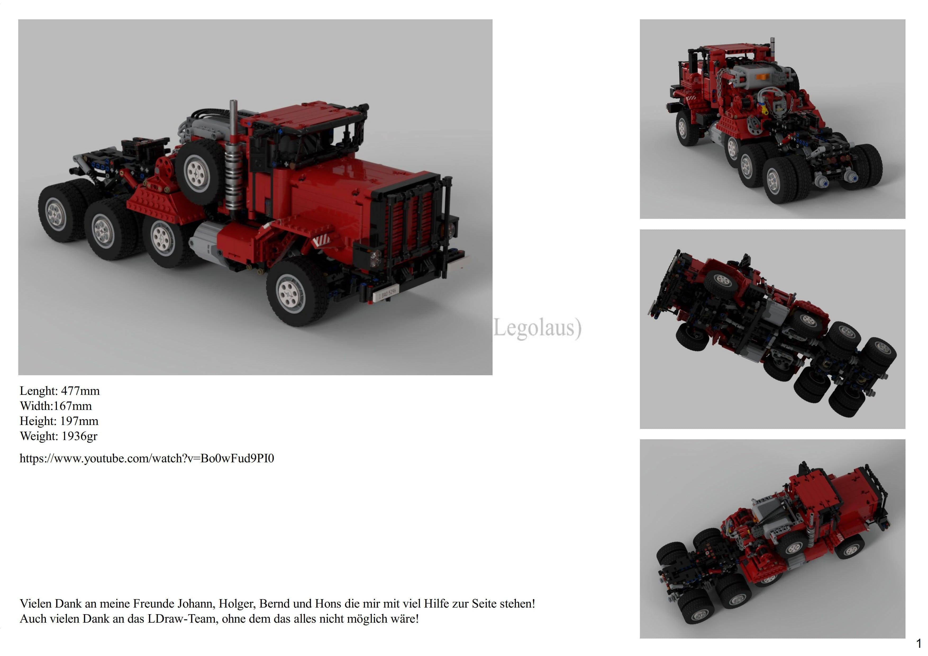 Oshkosh M911 Heavy-Duty Tractor (Red Version) - BuildaMOC