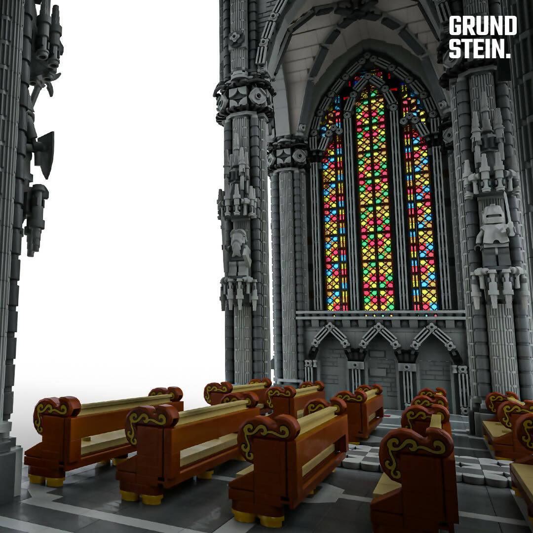 Gothic Cathedral- Cross Section | Minifigure Scale 1:42 | 41000 parts, 1.34m high - BuildaMOC