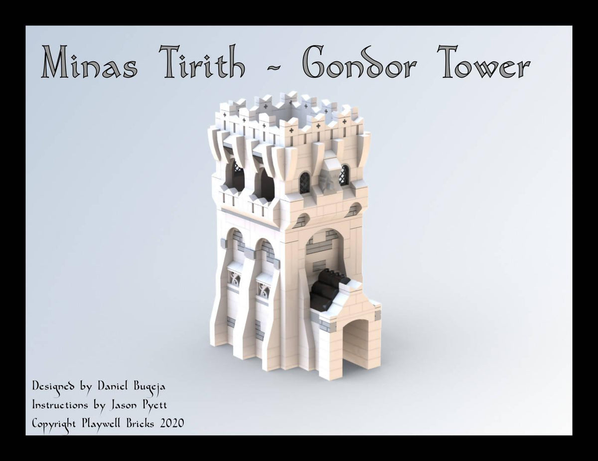 Gondor-Turm mit Trebuchet - BuildaMOC