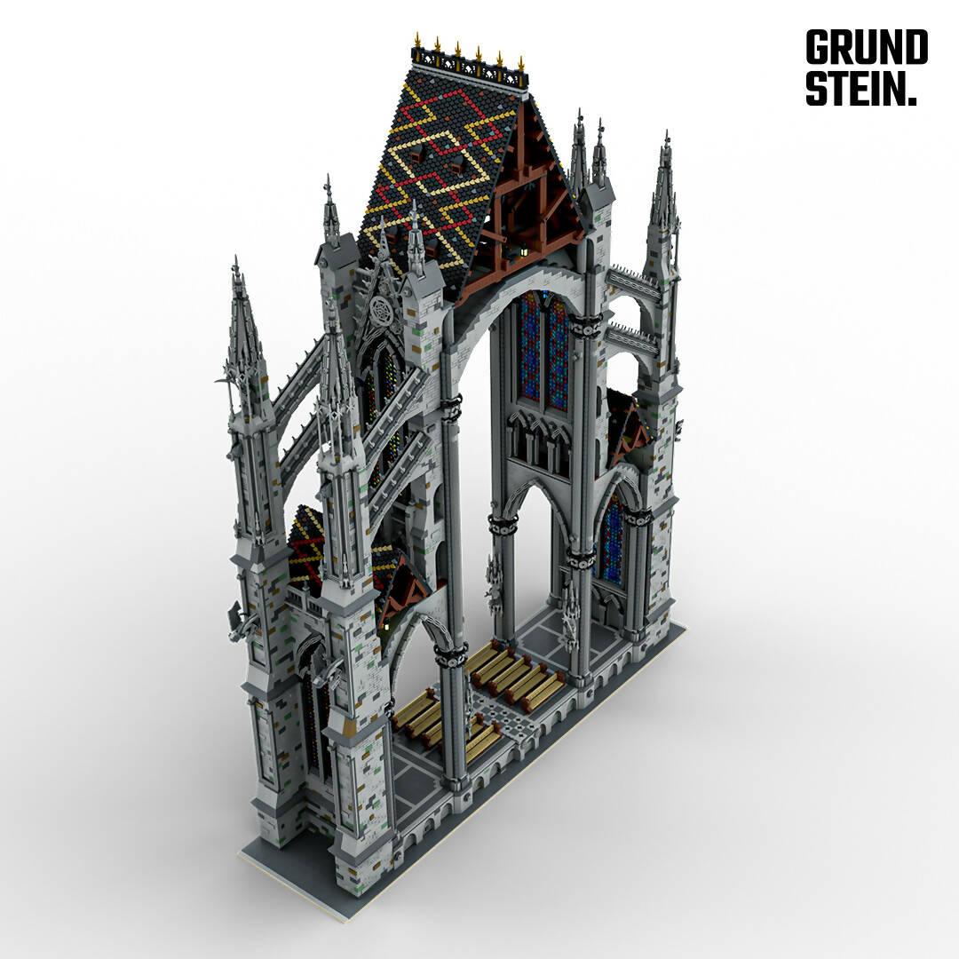 Gothic Cathedral- Cross Section | Minifigure Scale 1:42 | 41000 parts, 1.34m high - BuildaMOC