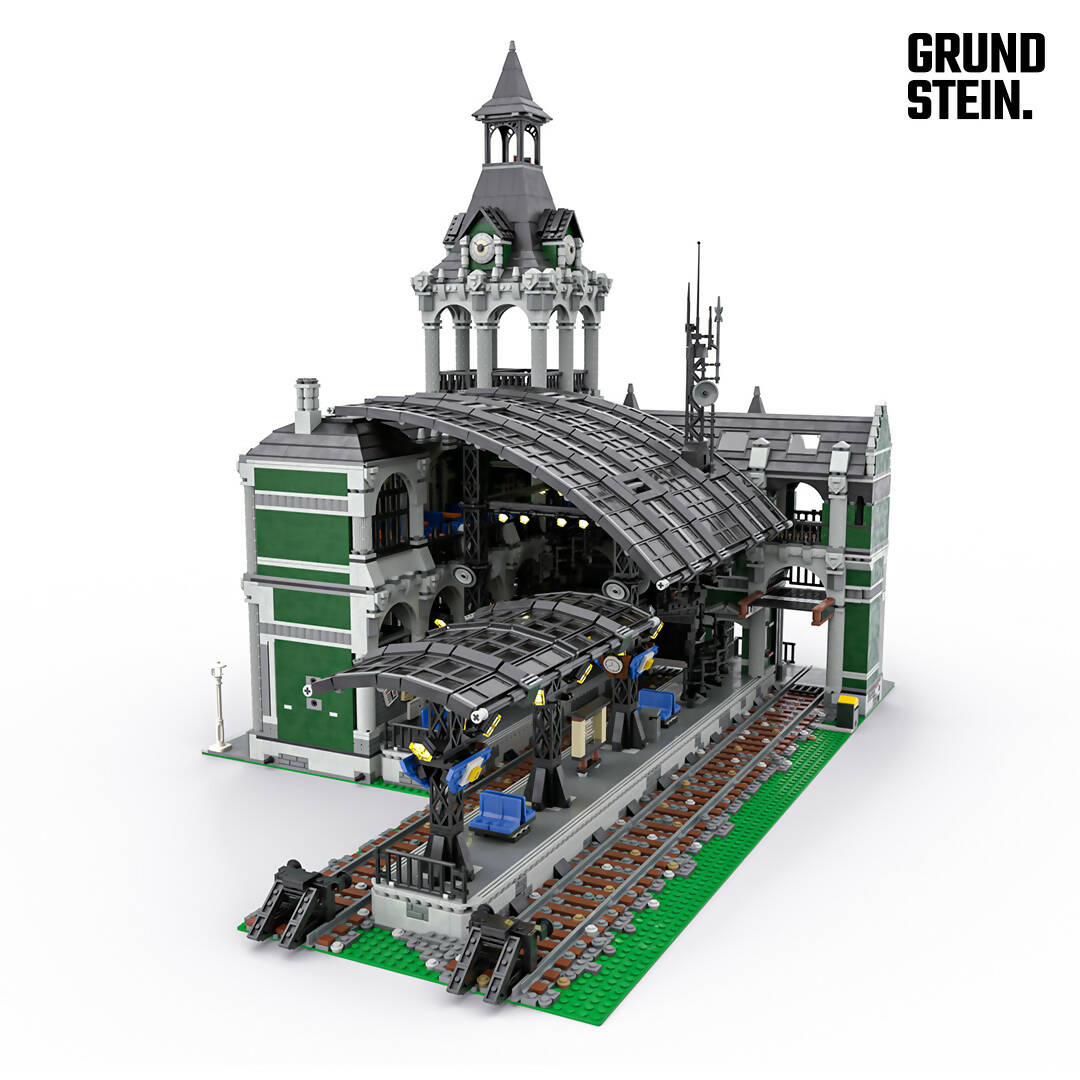 Lego custom train station on sale