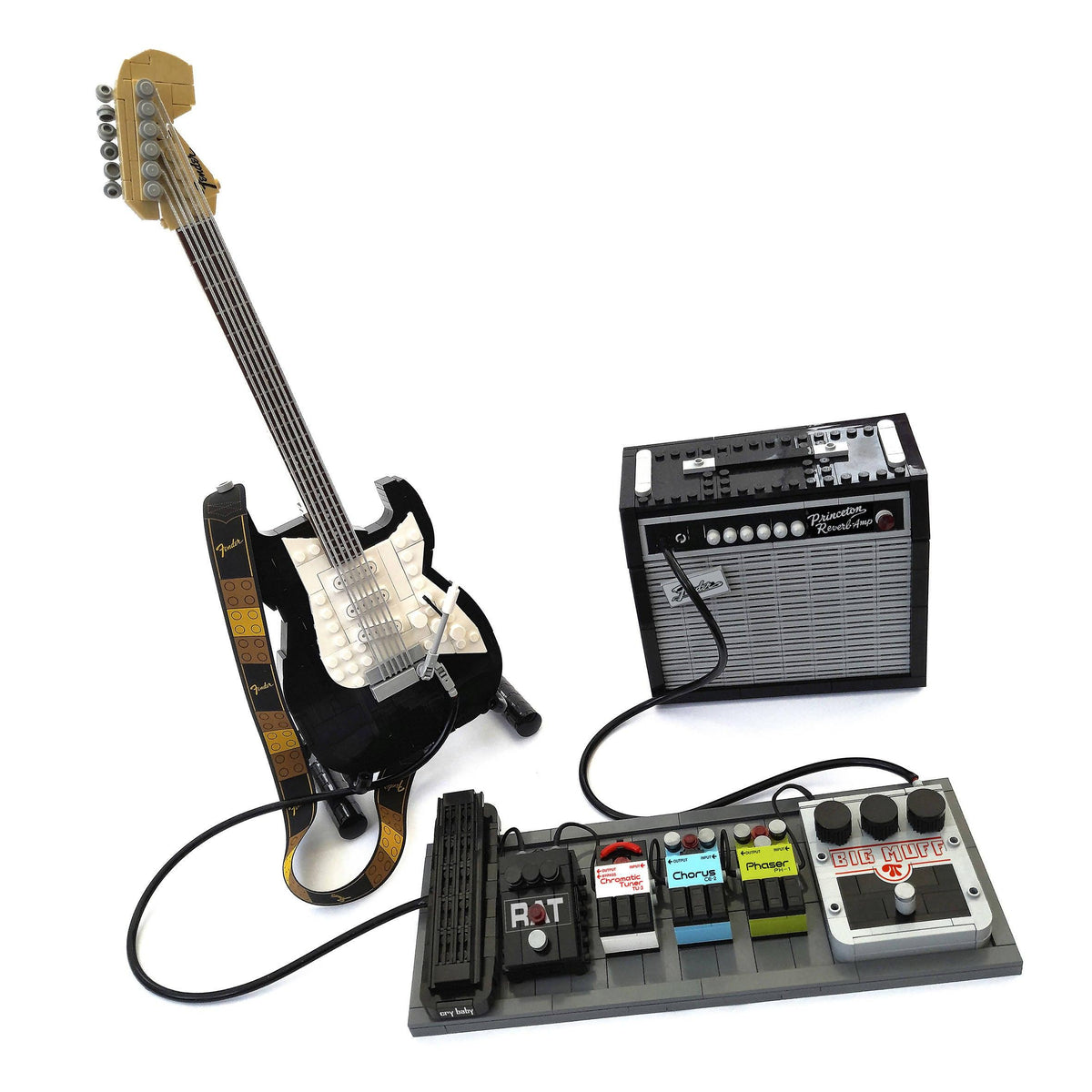 Effektpedal-Board - Für Fender Stratocaster (Set 21329) - BuildaMOC