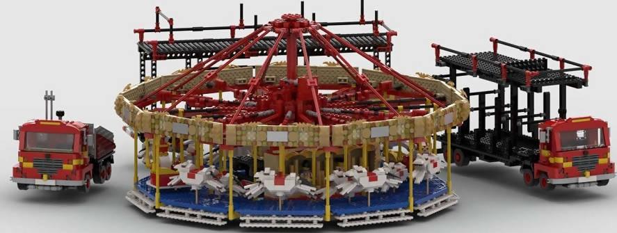 Carrusel Gallopers de feria - BuildaMOC