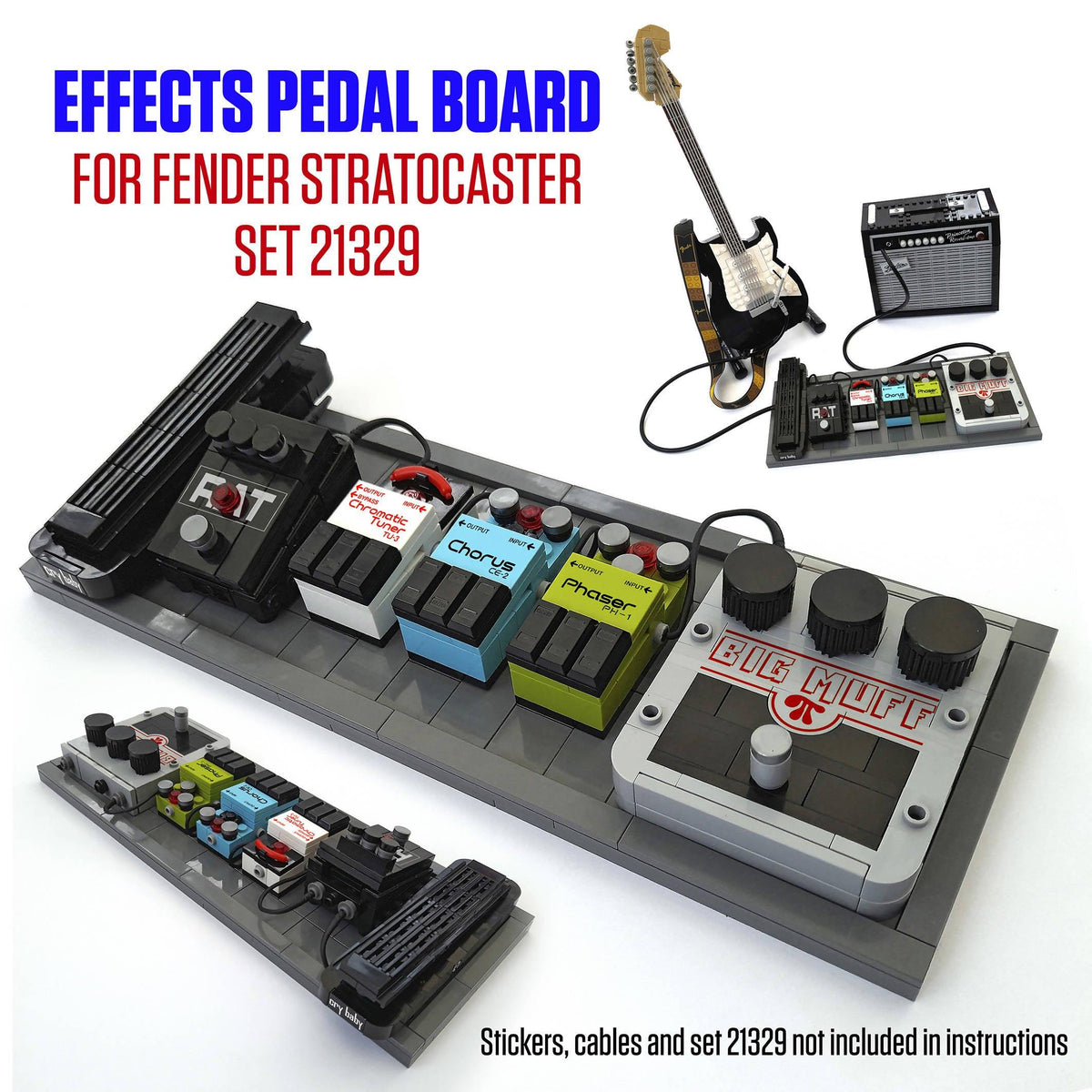Effektpedal-Board - Für Fender Stratocaster (Set 21329) - BuildaMOC