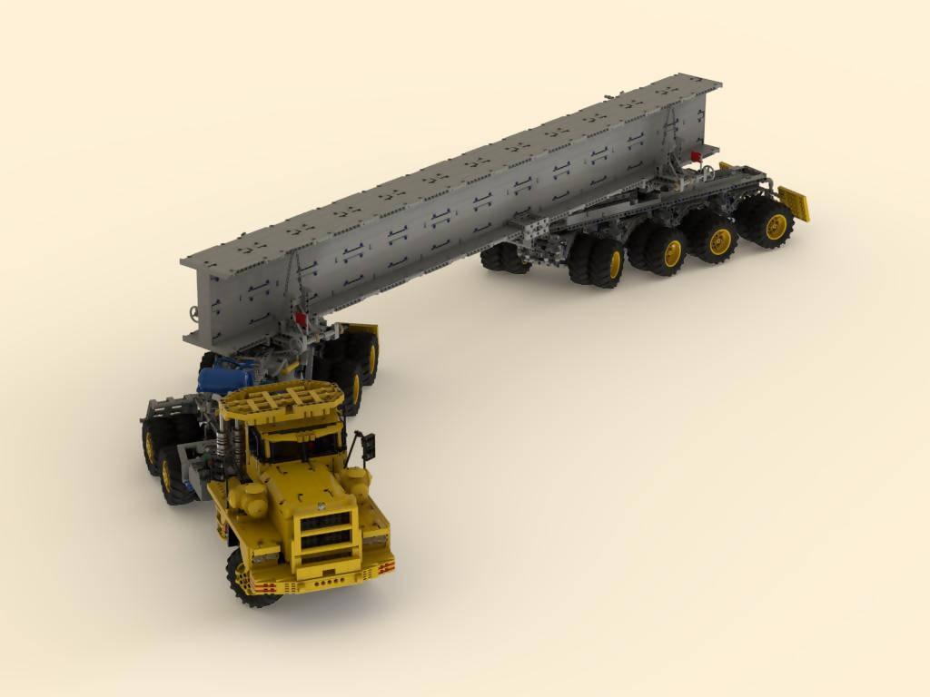 Combinación de remolque con plataforma rodante Pacific P12 - BuildaMOC