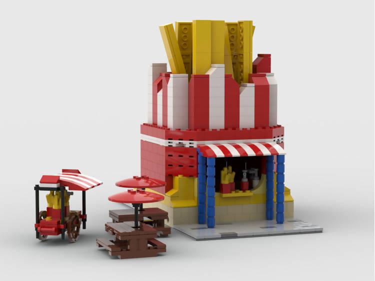 Modular French Fries Stand - BuildaMOC