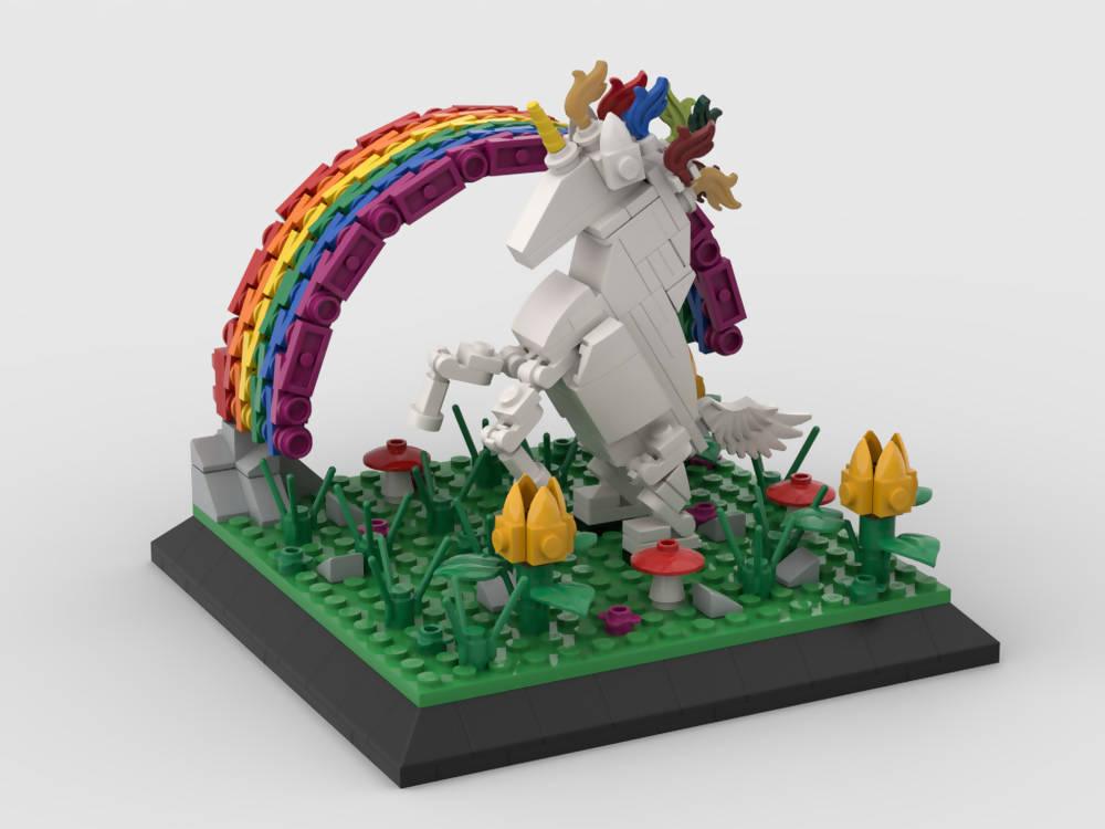 3D Lego Unicorn Graphic · Creative Fabrica