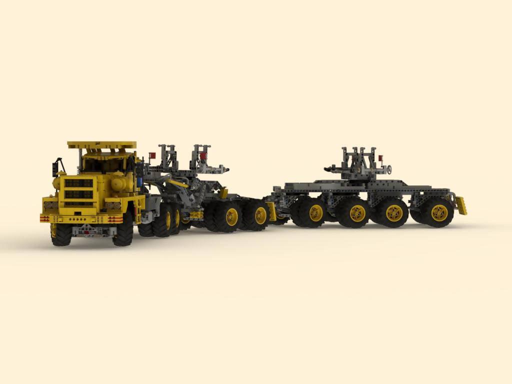 Combinación de remolque con plataforma rodante Pacific P12 - BuildaMOC