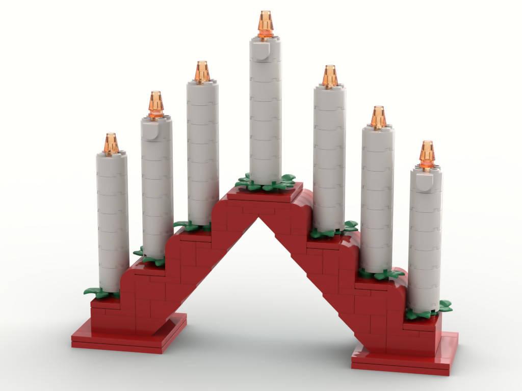 Puente de velas navideñas - BuildaMOC