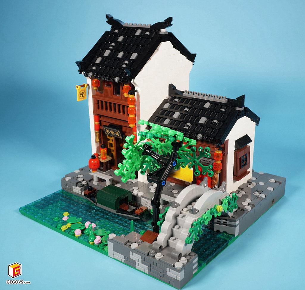 Tienda modular de farolillos chinos y tienda LEGO® - BuildaMOC