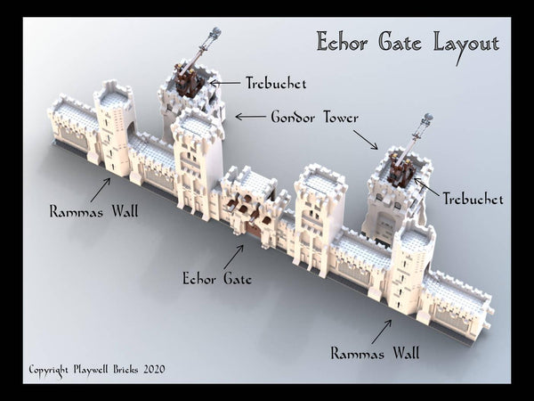 Echor Gate - Rammas Wall - Gondor - BuildaMOC