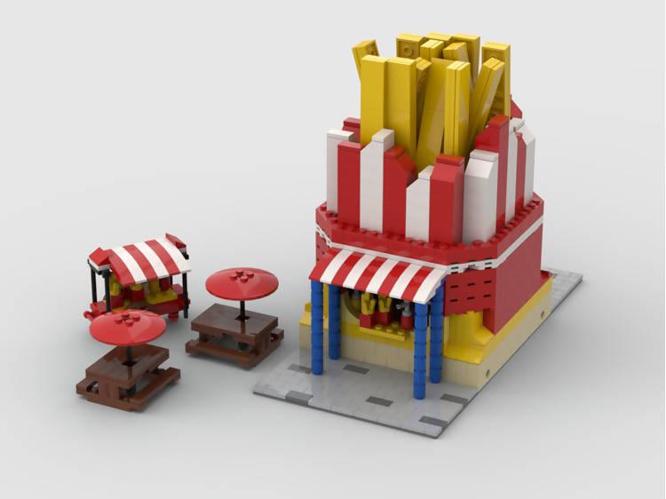 Modular French Fries Stand - BuildaMOC